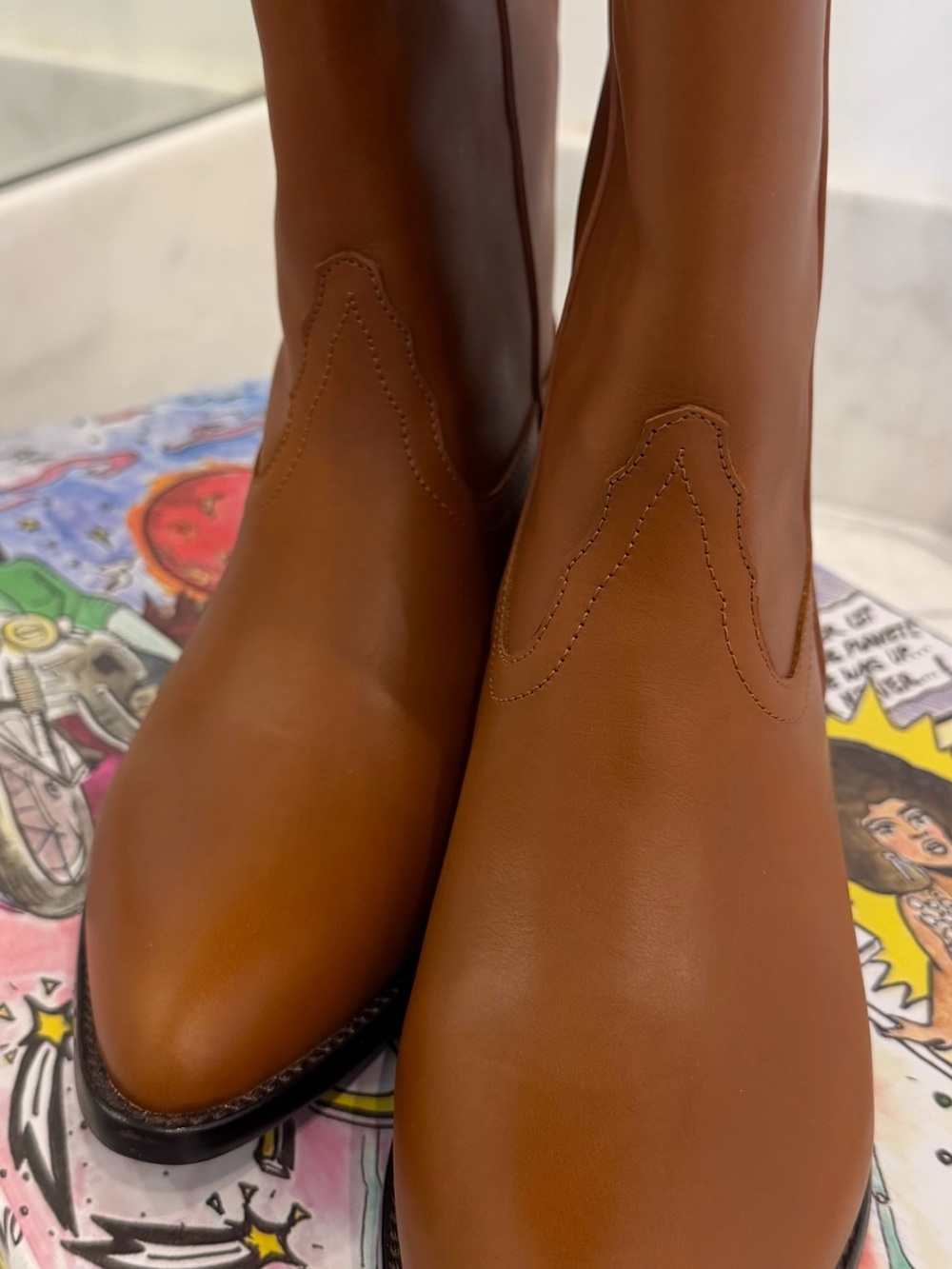 NEW Anthropologie Jeffrey Campbell Andouille Western Boots Size 7 - Picture 6 of 7